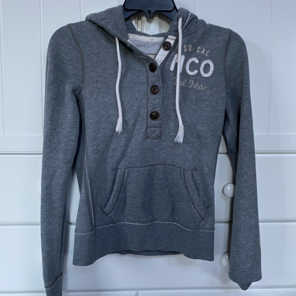 Dark grey Hollister buttoned pullover